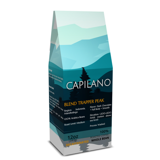 Capilano Coffee Trapper Peak Decaf – Ground Coffee, 12 oz bag